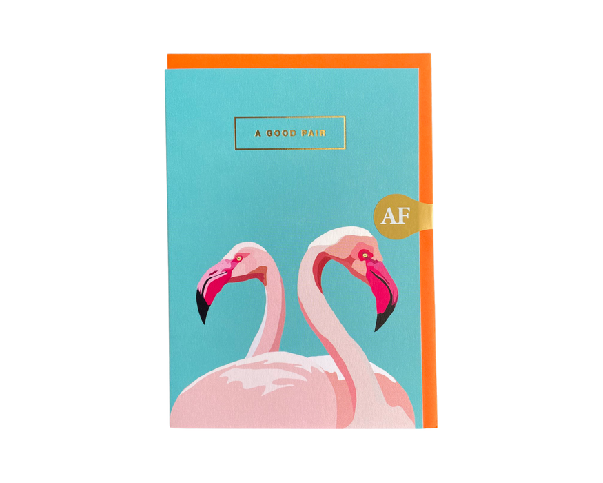 Karte Hochzeit „Flamingos - A good pair “