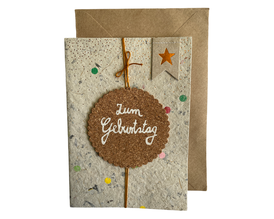 Konfettipapierkarte „Zum Geburtstag“