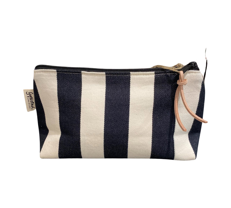 Kulturtasche Nora Stripe schwarz-weiß M