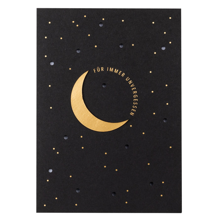 Trauerkarte Sternenhimmel  " Für immer unvergessen "