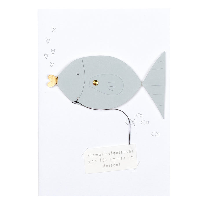 Tierische Babykarte Fisch - Einmal aufgetaucht -