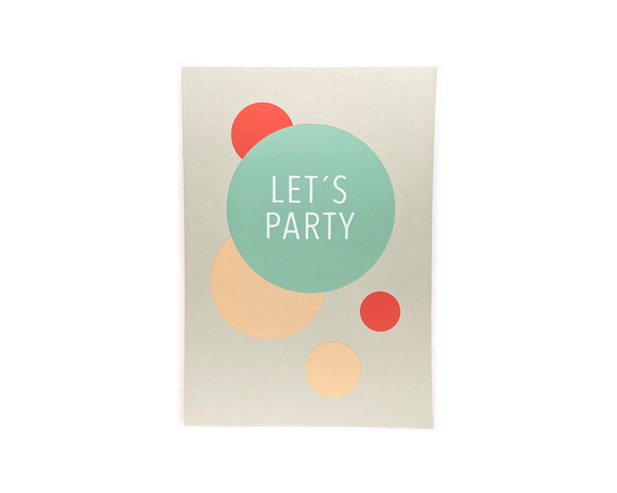 Grußpost Gemeinsam Karte " Let's Party "