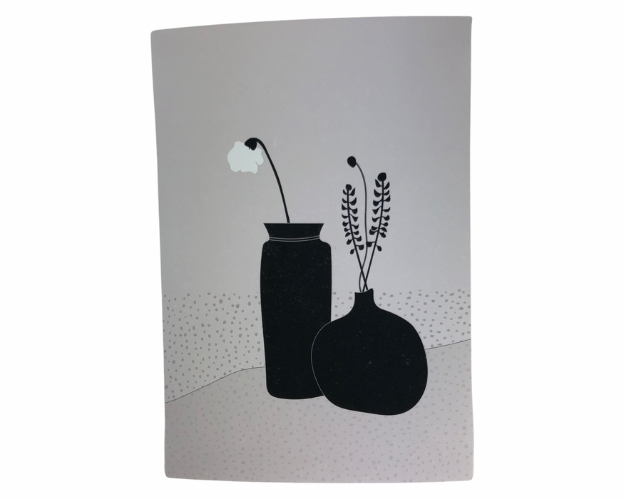 Poster "Still life vases beige and black"