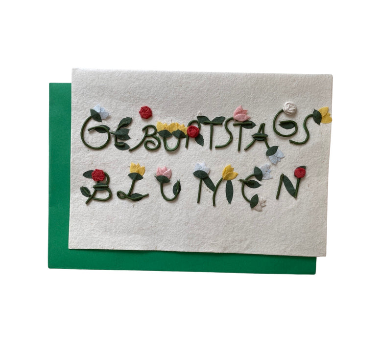 Schriftkarte " Geburtstagsblumen "