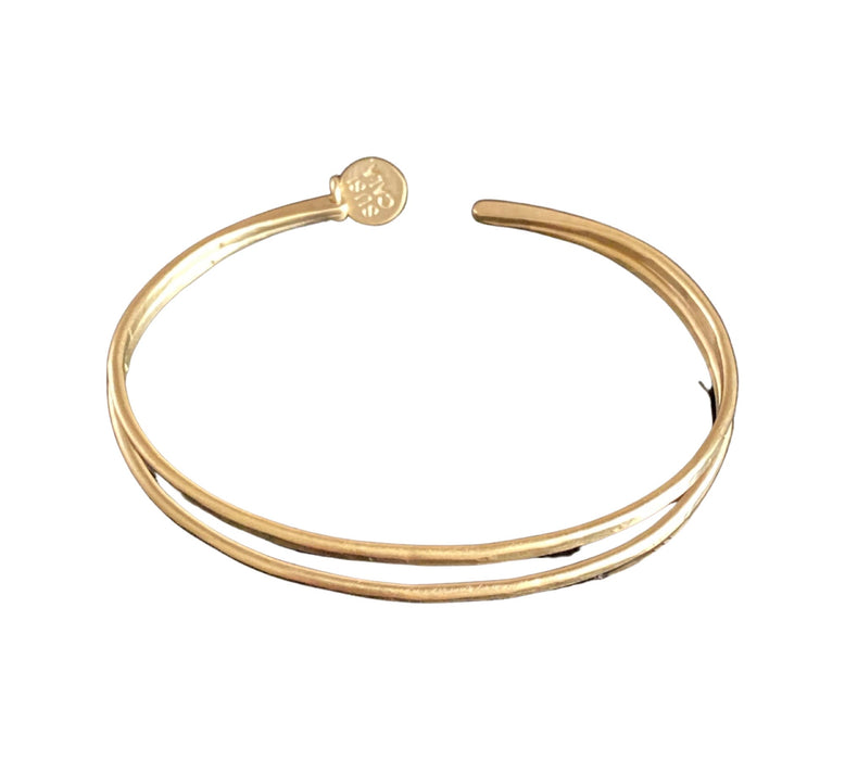 Kam Double Bangle Armband ( Gold plated sterling silver ), handmade