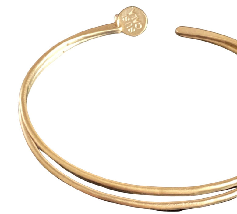 Kam Double Bangle Armband ( Gold plated sterling silver ), handmade