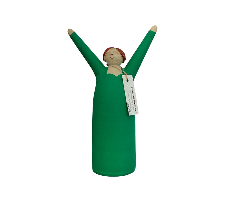 Figur aus Keramik "Freudenmädchen smaragdgrün "