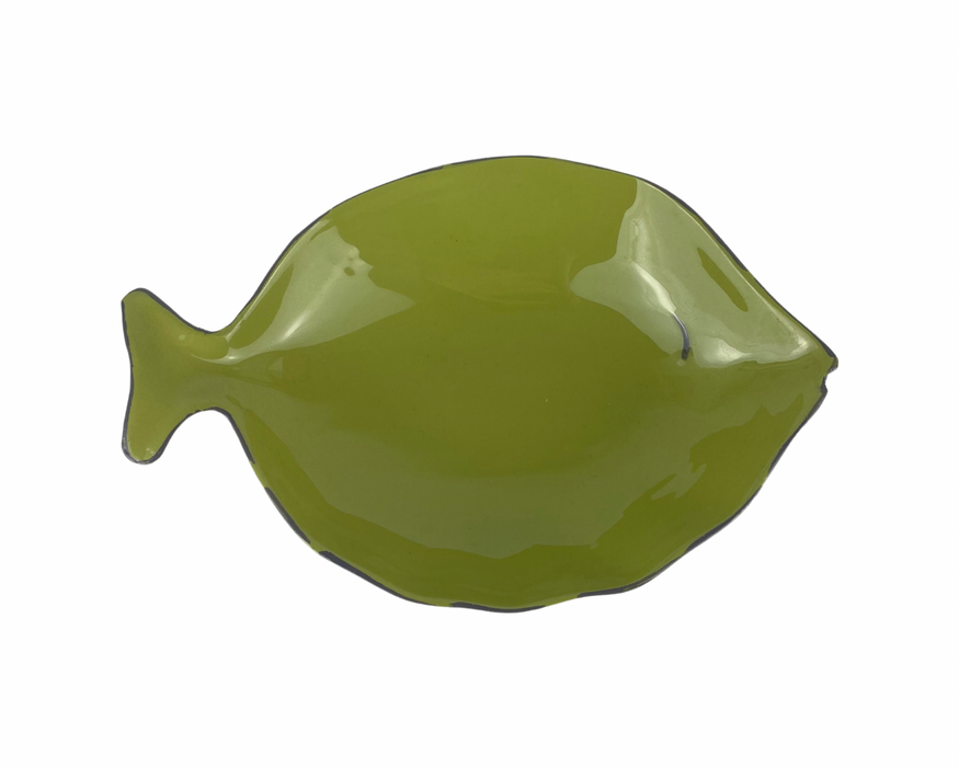Schüssel "Fisch" aus Metall hellgrün